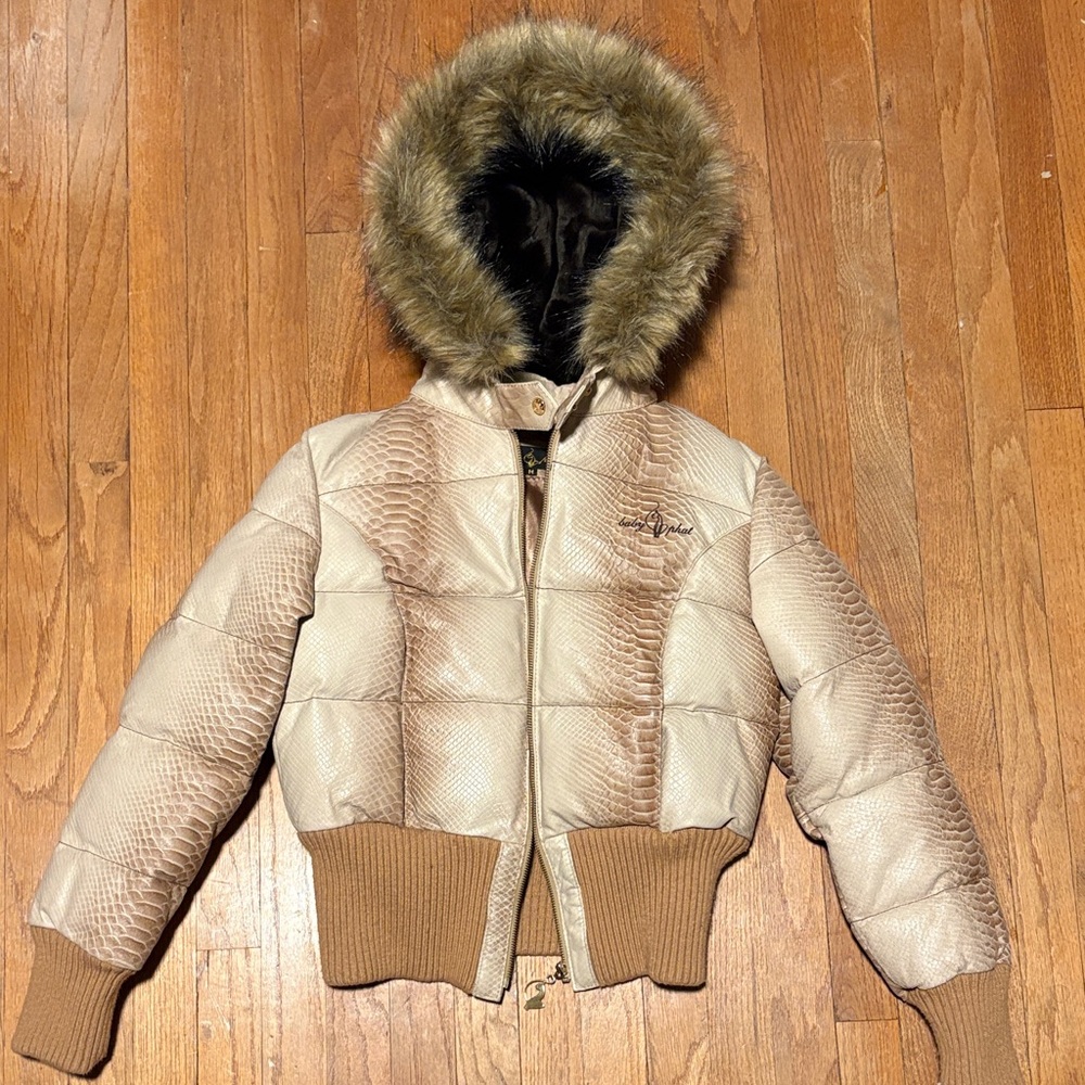 Baby Phat Leather Puffer Jacket